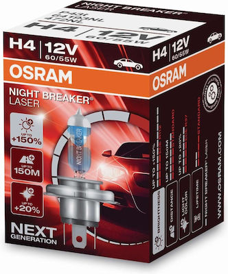 Osram H4 Night Breaker Laser +150% 12V 1τμχ