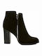 Sante Suede Women's Ankle Boots with High Heel Black 18-175-01