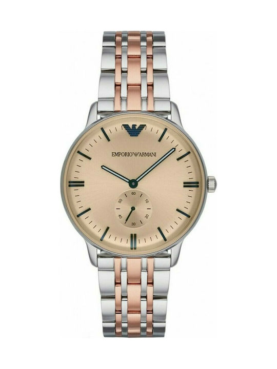 Emporio Armani Classic Watch Battery with Pink Gold Metal Bracelet