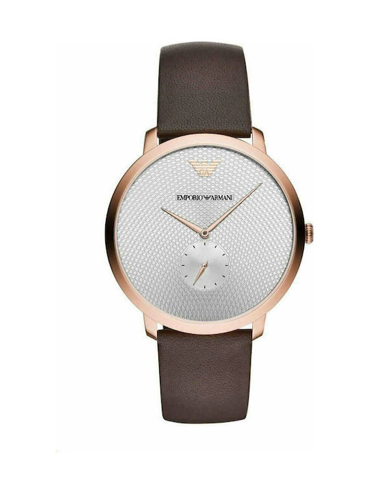 Emporio Armani Watch Battery with Brown Leather Strap