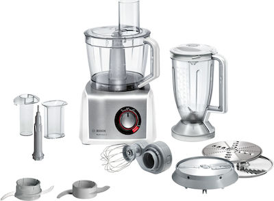 Bosch Procesor alimentar multifuncțional 1250W cu vas 3.9lt și Blender cu vas Alb