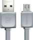 Remax Flat USB 3.0 to micro USB Cable Γκρι 1m (Fast Safe)