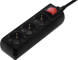 HAMA 3-Outlet Power Strip 1.4m Black