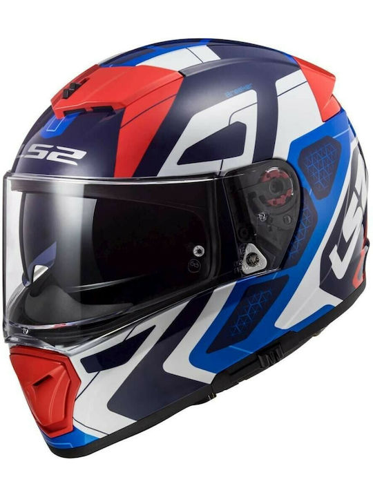 LS2 Breaker FF390 Full Face Helmet with Pinlock and Sun Visor ECE 22.05 1400gr Android Blue / Red KR00202