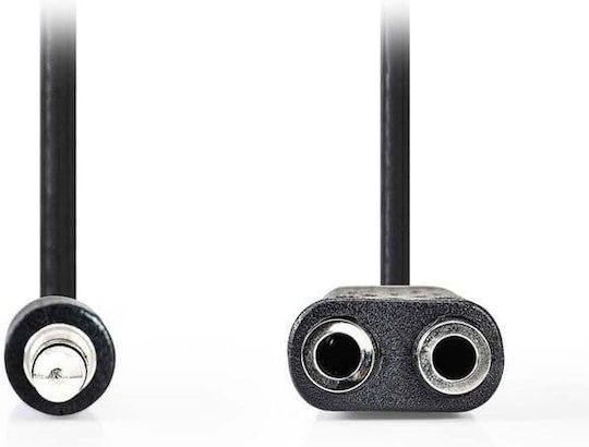 Nedis Cablu Audio Jack 3,5 mm Male - 3,5 mm Feminin Negru 0,2 m CAGP22100BK02