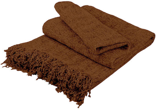 Sunshine Chenille 6 Armchair Throw 180x180cm Beige