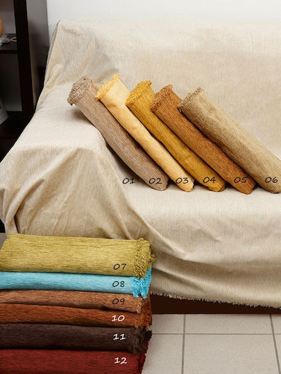 Sunshine Sunshine Armchair Throw Chenille 300x180cm Ecru