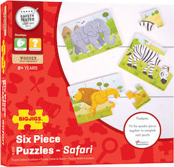 Kids Puzzle Safari for 2++ Years 6pcs Big Jigs