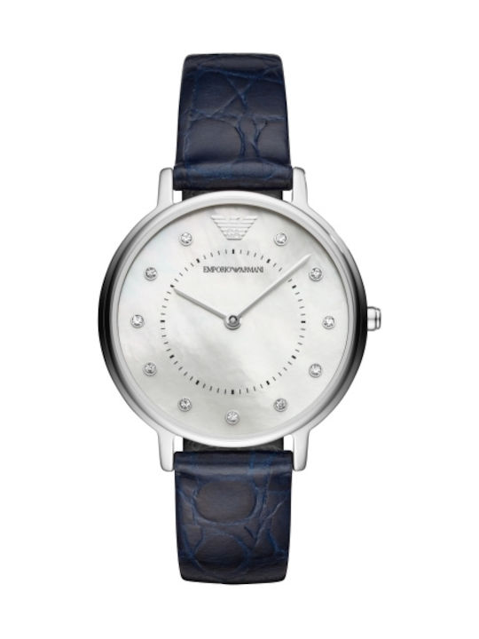 Emporio Armani Uhr mit Blau Lederarmband AR11095
