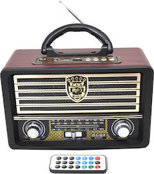 M-U113 Retro Tabletop Radio Rechargeable with USB Brown