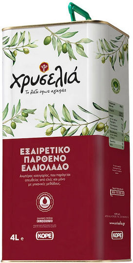 Kore SA Εξαιρετικό Παρθένο Ελαιόλαδο Χρυσελιά 4lt σε Μεταλλικό Δοχείο