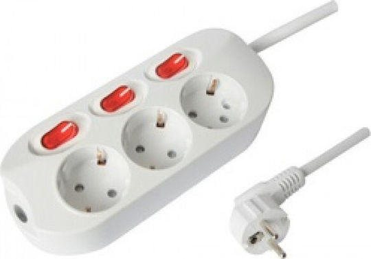 SFL SL8003 Steckdosenleiste 3 Positionen mit Schalter und Kabel 1.3m 2Stück