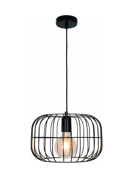 Viokef Zenith Pendant Light Single-Light Grid for Socket E27 Black