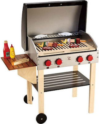 Hape Kids Kitchen BBQ Gourmet Grill with Food made of Wood 10pcs E3127