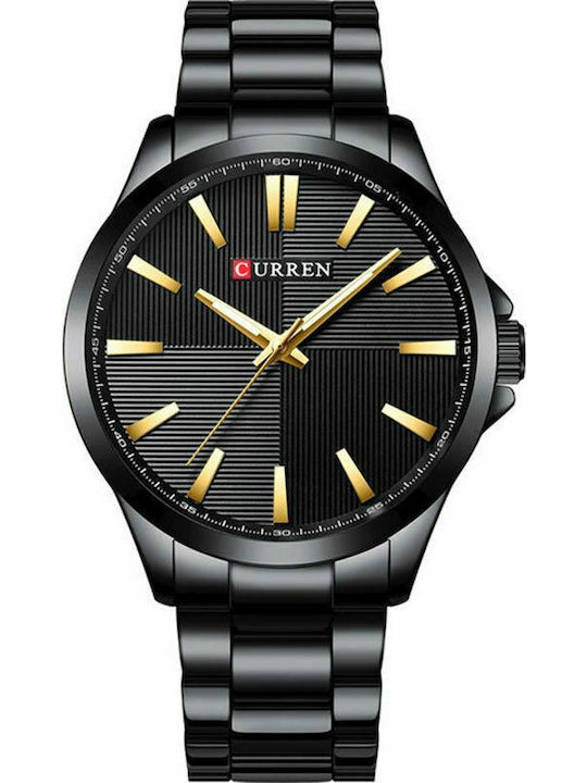 Curren Ανδρικό Ρολόι 44mm Μπαταρίας με Μαύρο Με...