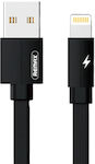 Remax Kerolla RC-094i Geflochten / Flach USB-A zu Lightning Kabel Schwarz 1m