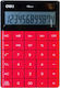 Deli Αριθμομηχανή 1589 12 Ψηφίων σε Κόκκινο Χρώμα