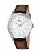 Lotus Watches Ανδρικό Ρολόι 43mm Μπαταρίας με Καφέ Δερμάτινο Λουράκι