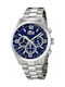 Lotus Watches Men's Watch 43mm Chronograph Battery with Silver Stainless Steel Bracelet