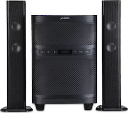 Fenda Soundsystem 2.1 T-200X 70W mit Digitale Medien Player und Bluetooth Schwarz