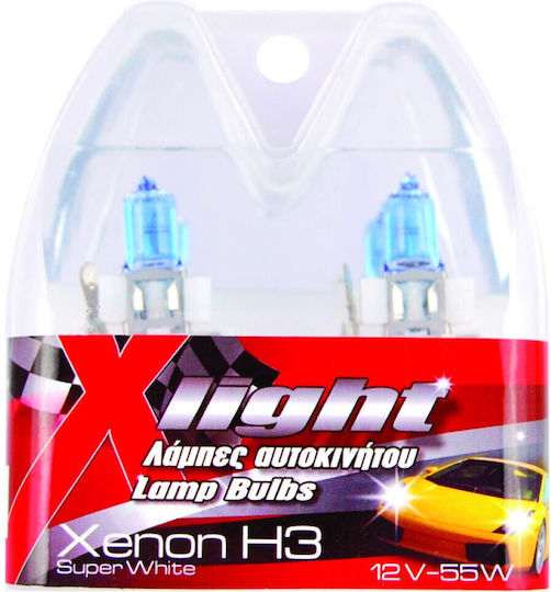 Autoline Lamps Car & Motorcycle Xlight H3 Halogen 12V 100W 2pcs