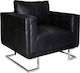 Armchair from Leatherette Black 85.5x63x74cm