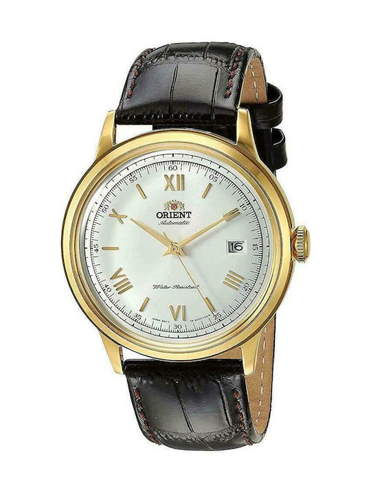 Orient Ρολόι Αυτόματο με Δερμάτινο Λουράκι σε Καφέ χρώμα