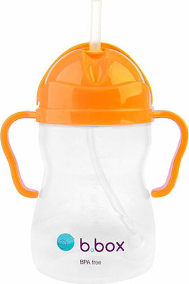 B.Box Sippy Toddler Plastic Cup with Handles and Straw 240ml for 6m+ Orange