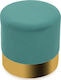 Stool For Living Room Upholstered with Velvet Redondo Green 35x35x35cm