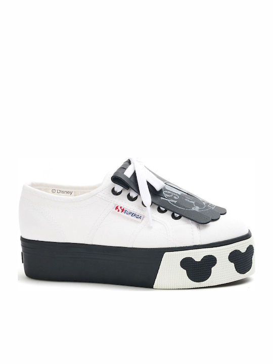 2790-Cotfringw Legend Γυναικεία Flatforms Sneakers Λευκά