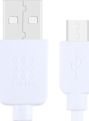 Haweel Regular USB 2.0 spre micro USB Cablu Alb 1m 1buc