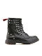 Spike Studs Δερμάτινα Γυναικεία Αρβυλάκια Μαύρα