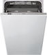 Whirlpool WSIO 3T223 PCE X Πλήρως Εντοιχιζόμενο Πλυντήριο Πιάτων για 10 Σερβίτσια Π44.8xY82εκ. Λευκό