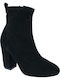 IQ Shoes JB18435 Suede Women's Ankle Boots with High Heel Black