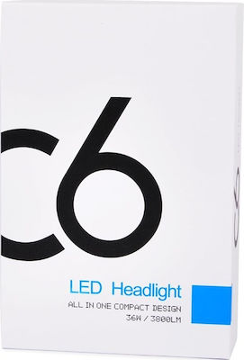 Autoline Lampen Auto Headlights C6 H7 LED 6000K Kaltes Weiß 12-24V 60W 2Stück