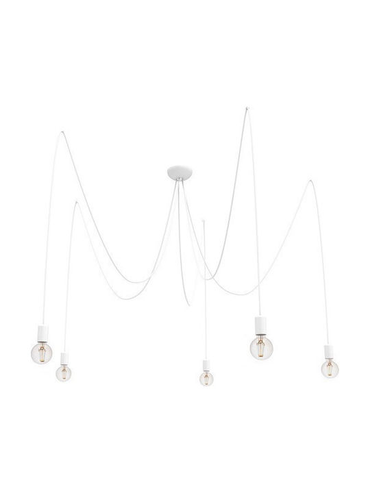 Nowodvorski Spider White Suspendat Candelabru pentru 5 Becuri E27 Alb