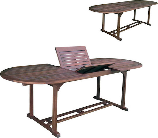 Τραπέζι Garden Επεκτεινόμενο 180(+60)x90x74(+60) Καφέ Τραπέζι Garden Επεκτεινόμενο 180(+60)x90x74(+60) Καφέ