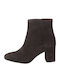 Moods Shoes 3060 Suede Women's Ankle Boots with Medium Heel Black