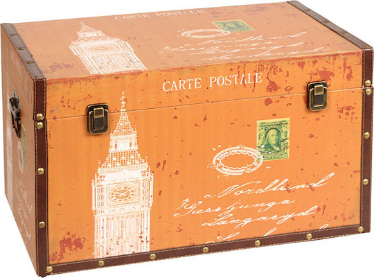 Keskor London Wooden Decorative Trunk Brown 54x34x33cm