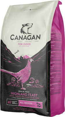 Canagan Highland Feast 2kg Dry Food for Dogs Grain Free with Turkey, Deer and Duck