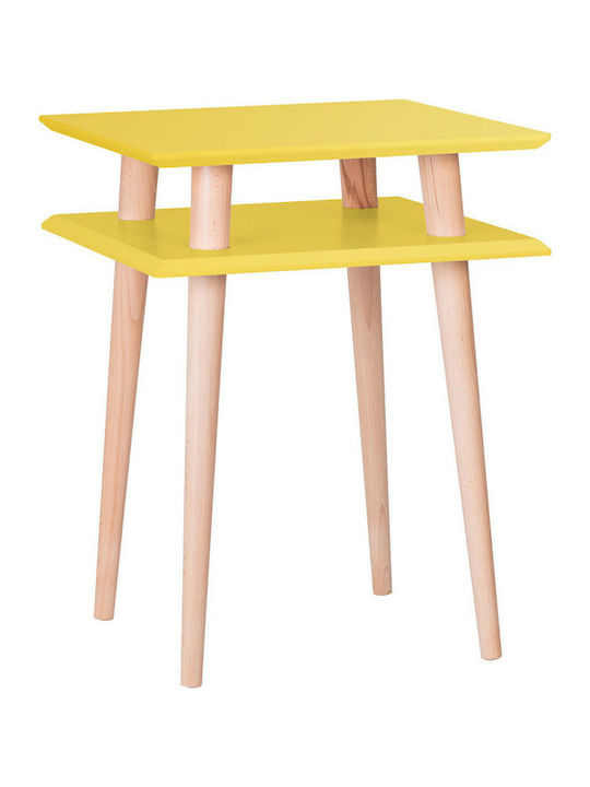 Square Side Table Square Yellow L43xW43xH61cm