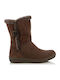 Alpe Suede Women's Boots with Fur Tabac Brown