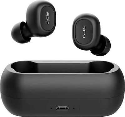 QCY T1c In-ear Bluetooth Handsfree Ακουστικά με Θήκη Φόρτισης Μαύρα