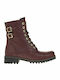 Commanchero Original Leather Women's Ankle Boots Burgundy