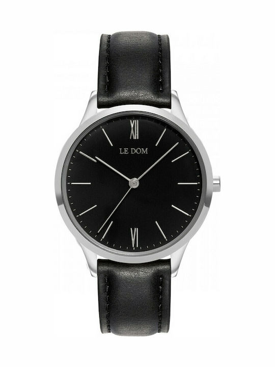 Le Dom Classic Women's Watch with Black Leather...