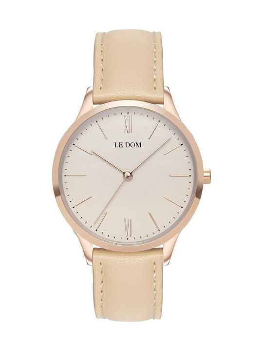 Le Dom Classic Women's Watch with Pink Leather ...