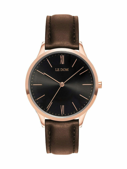 Le Dom Classic Women's Watch with Brown Leather...