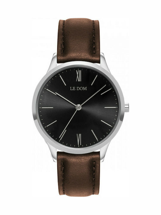 Le Dom Classic Women's Watch with Brown Leather...