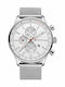 Curren Herrenuhr 44mm Batterie mit Metallarmband Silver / White