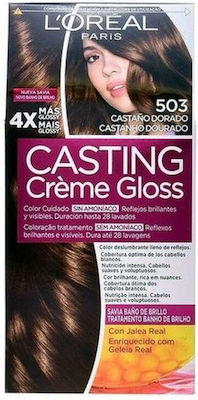 L'Oreal Paris Casting Creme Gloss Set Hair Dye no Ammonia 503 Golden Chocolate 48ml